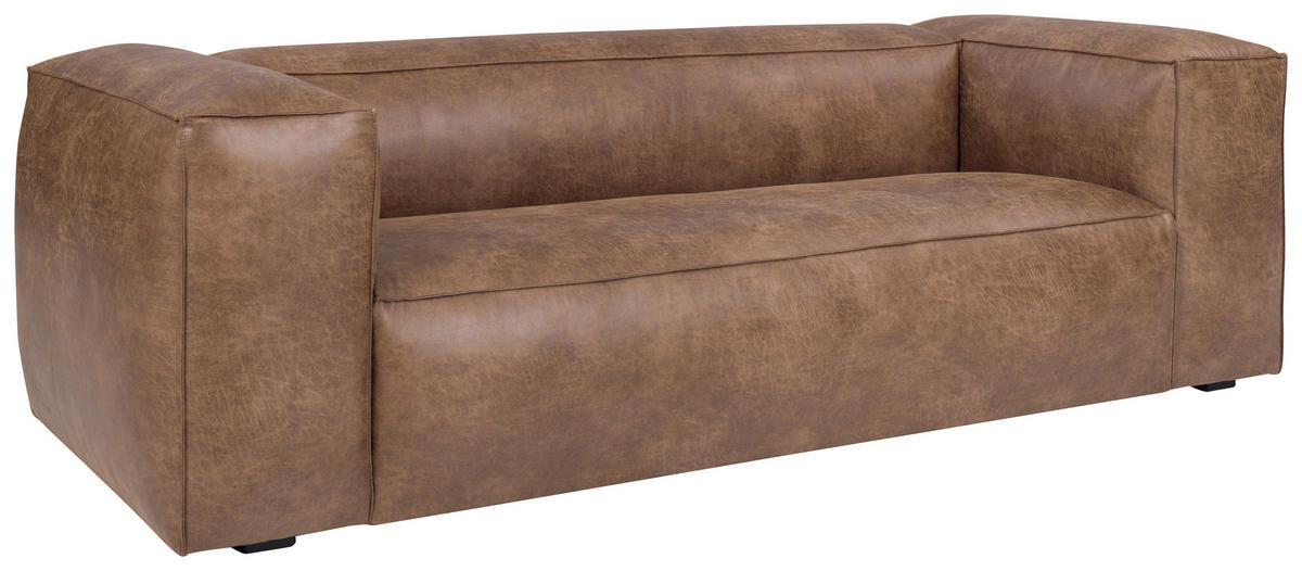 2,5-SITZER beschichtet Braun  - Schwarz/Braun, Design, Holz/Textil (235/73/99cm)