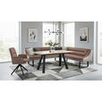 ECKBANK 237/178 cm Struktur Echtleder Schwarz, Taupe   - Taupe/Schwarz, Design, Leder/Textil (237/178cm) - Novel