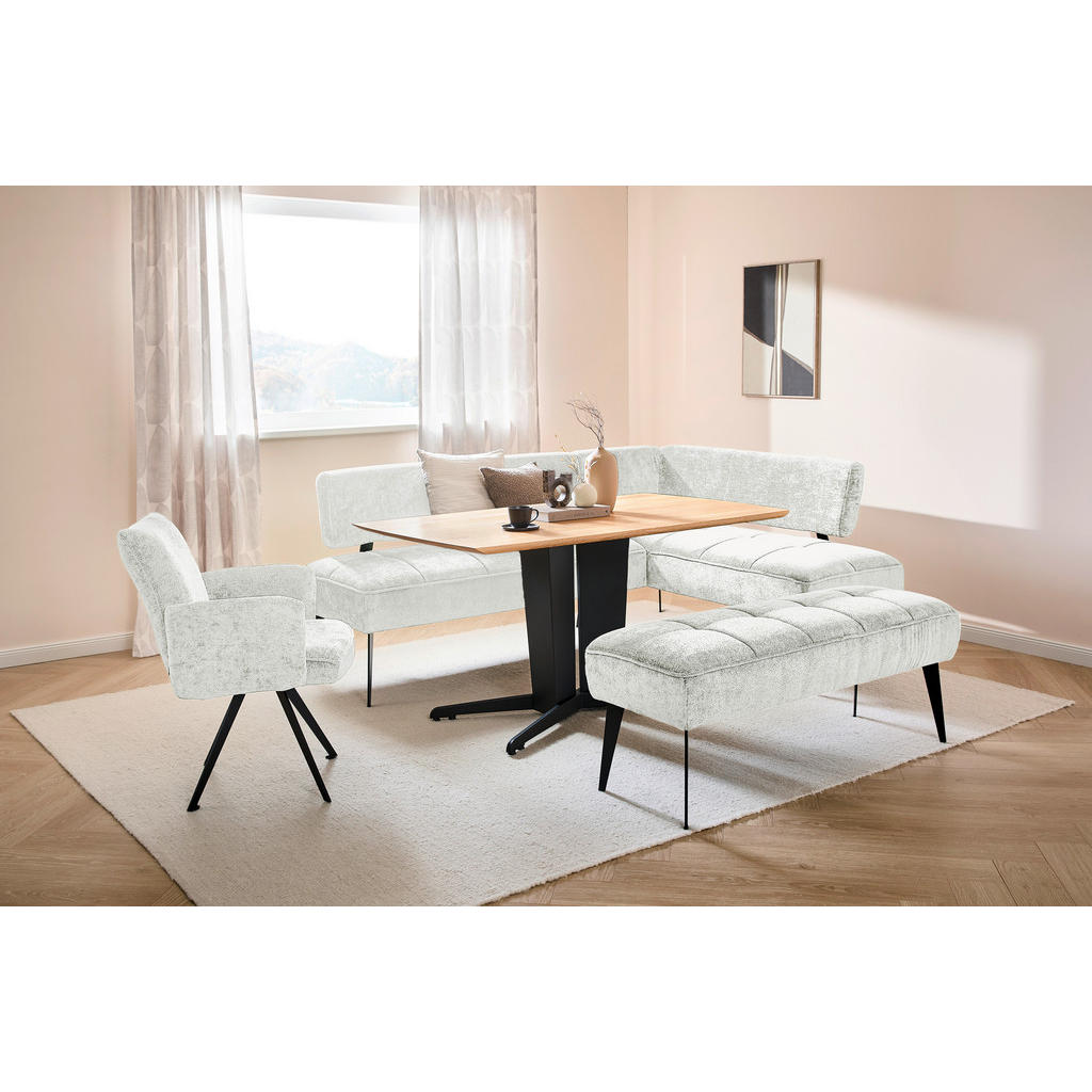 Thumbnail - Welnova Eckbank, Weiß, Textil, 3-Sitzer, Ottomane rechts, L-Form, 212x162 cm, Fsc, Reach, Made in EU, Stoffauswahl, seit...