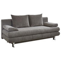 SCHLAFSOFA  mit Webstoff Taupe  - Taupe/Edelstahlfarben, KONVENTIONELL, Kunststoff/Textil (190/93/92cm) - Carryhome