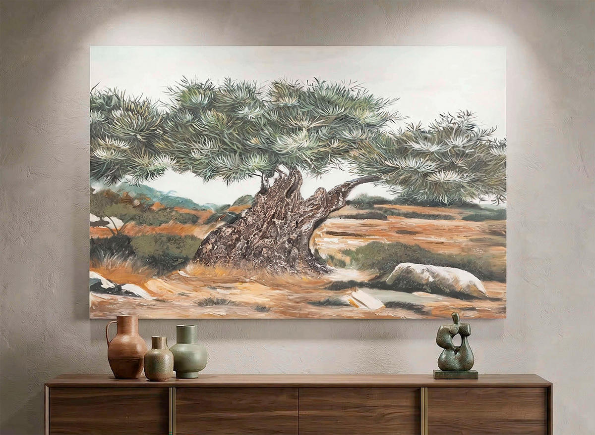 LEINWANDBILD Bäume  - Basics, Holz/Textil (120/80/3.8cm)
