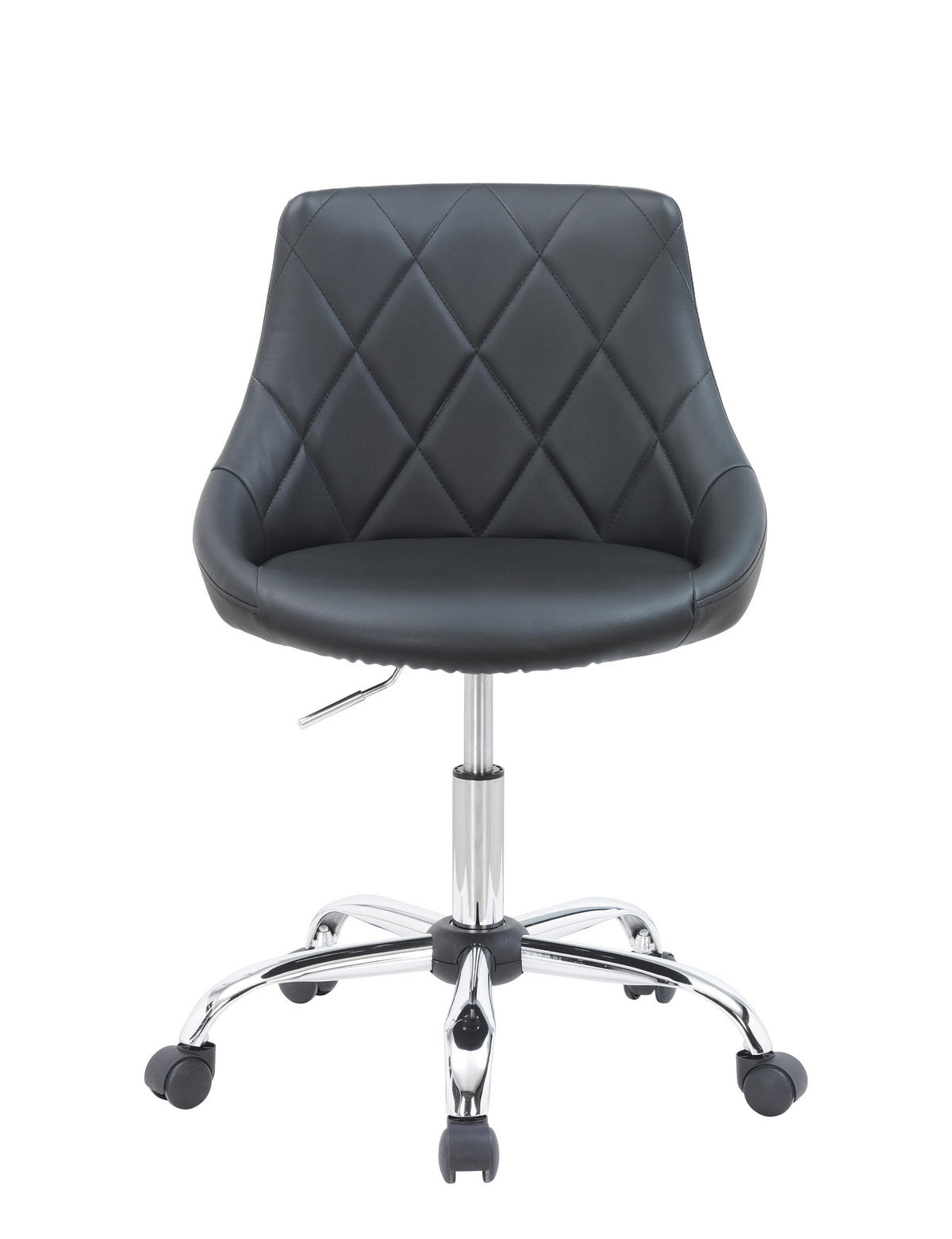 OTOČNÁ ŽIDLE PRO MLÁDEŽ, vzhled kůže, černá, barvy chromu - černá/barvy stříbra, Konvenční, kov/textil (55/78-90/56cm) - Carryhome