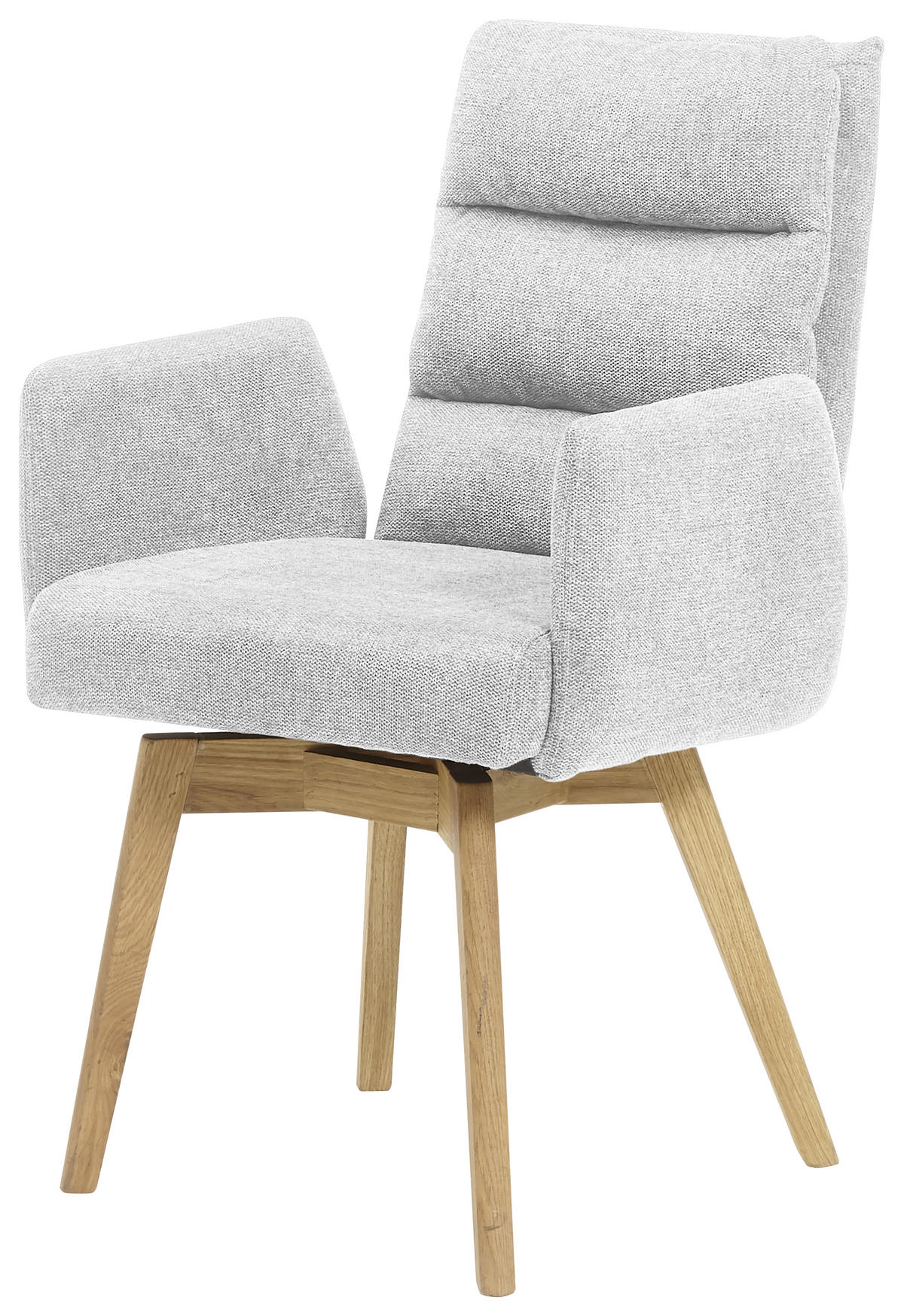 ARMLEHNSTUHL  in Flachgewebe  - Eichefarben/Silberfarben, Basics, Holz/Textil (60/92/65cm) - MID.YOU