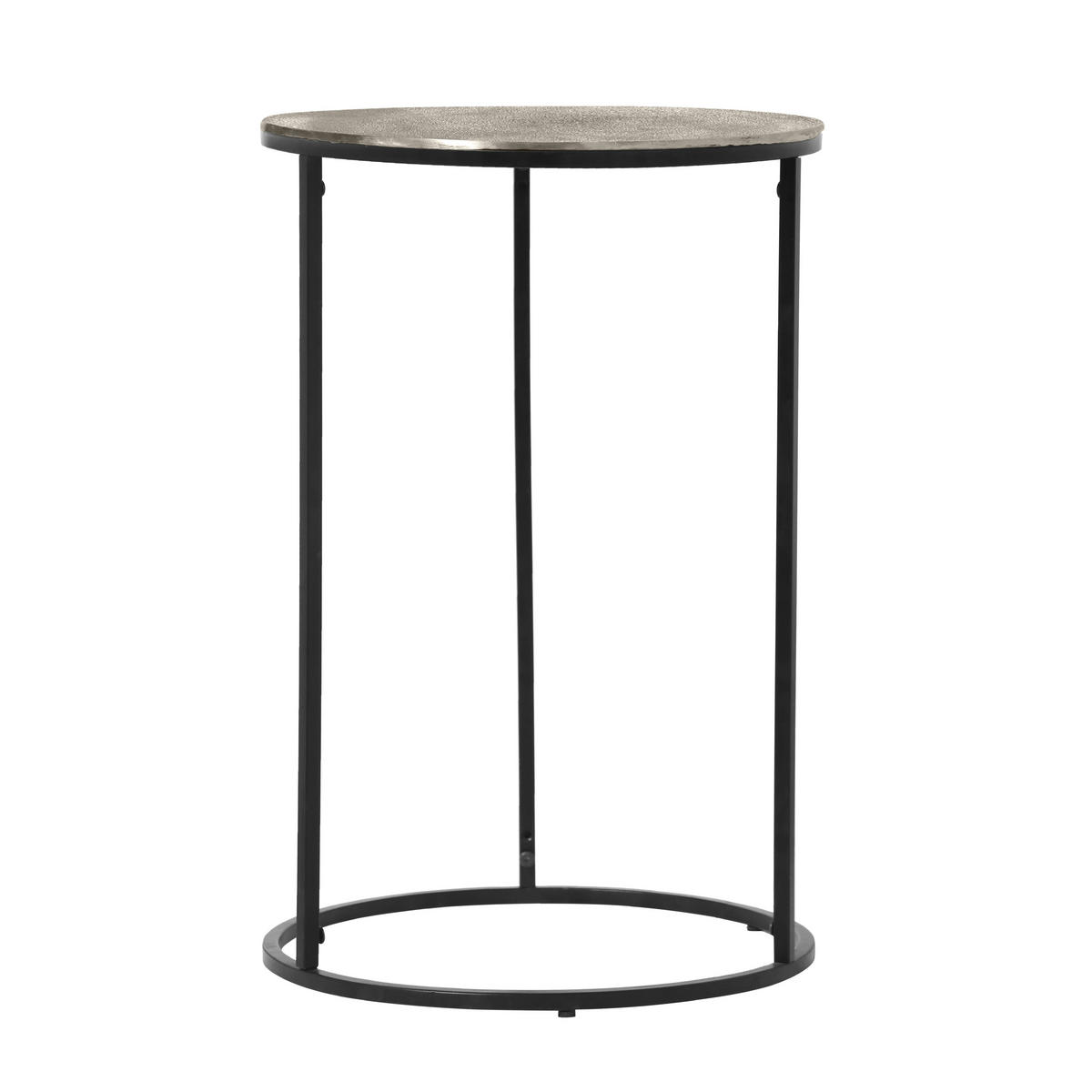 BEISTELLTISCH 41/41/61 cm Schwarz, Silberfarben rund  - Silberfarben/Schwarz, Design, Metall (41/41/61cm) - Bono