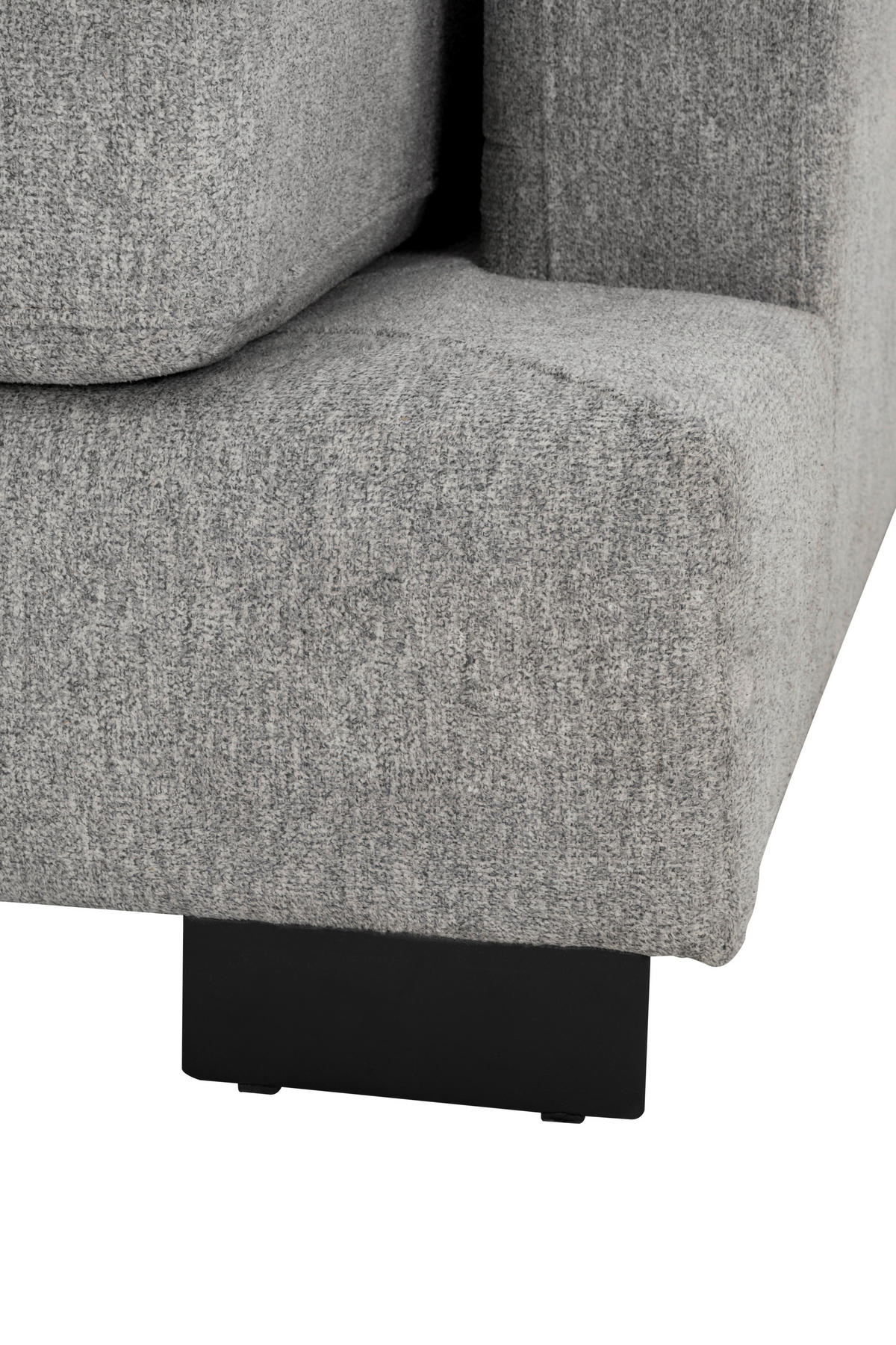 ECKSOFA Grau Webstoff  - Schwarz/Grau, Design, Textil/Metall (212/323cm) - Livetastic