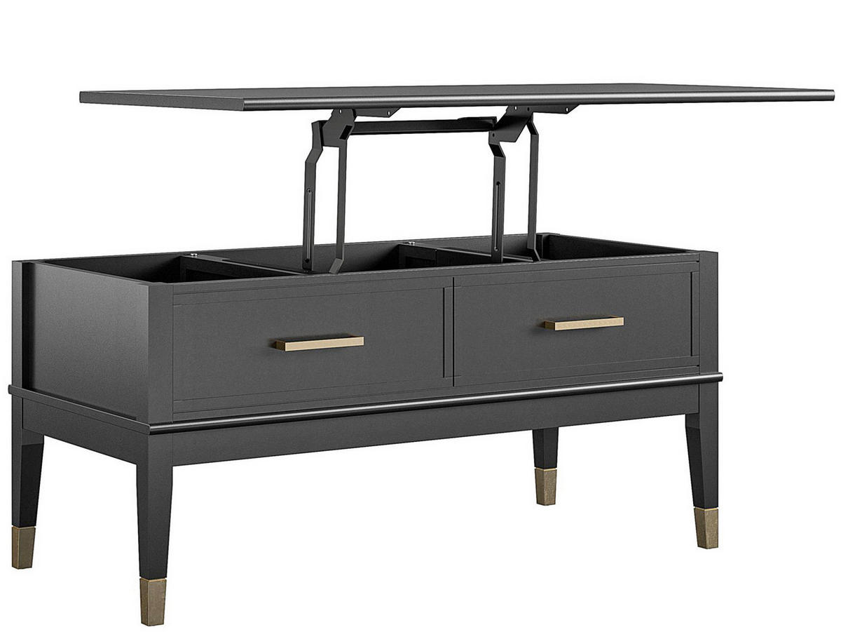 COUCHTISCH Westerleigh 106/52/51 cm Schwarz  - Messingfarben/Schwarz, Design, Holzwerkstoff/Metall (106/52/51cm) - MID.YOU