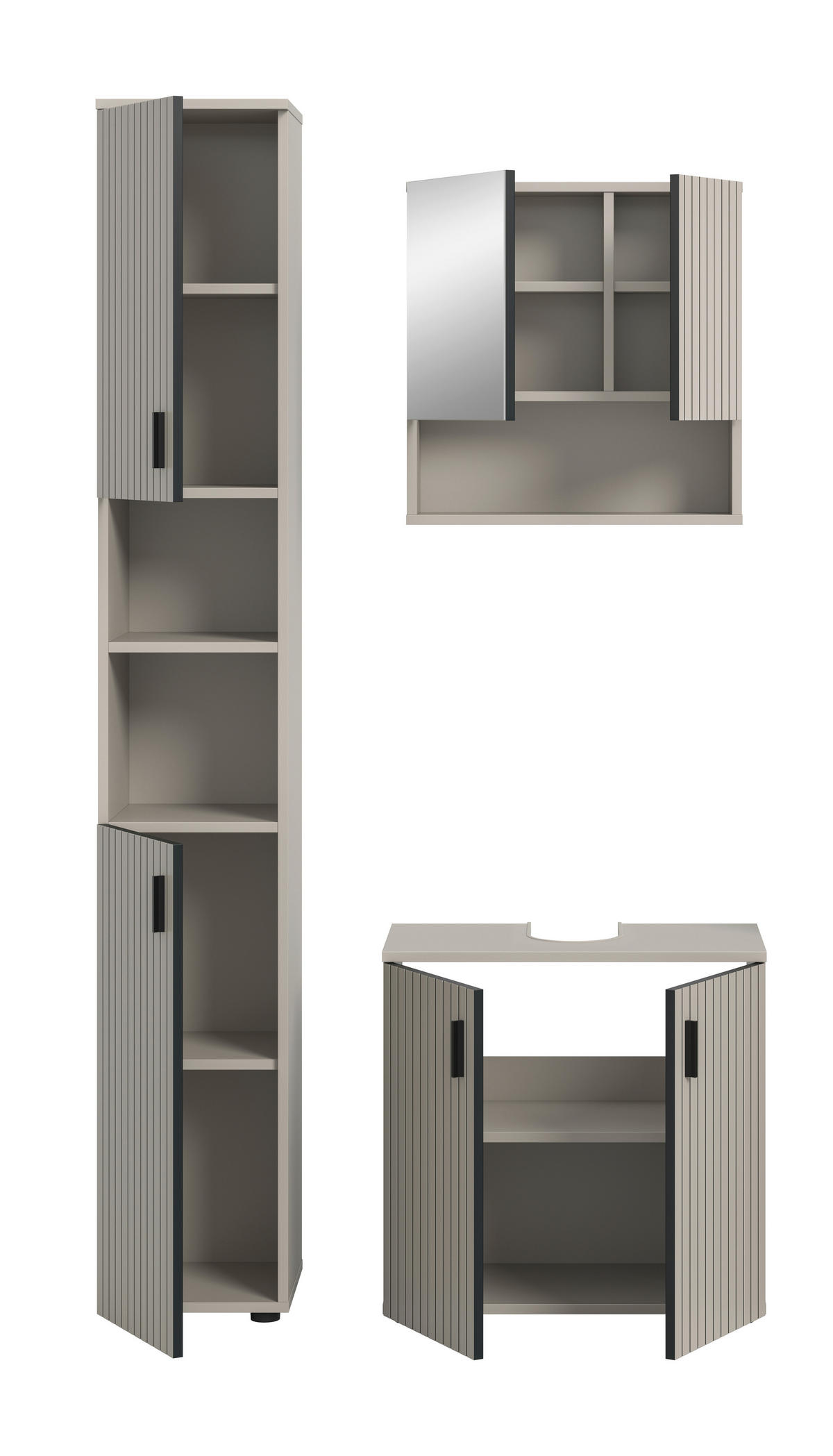 BADRUM 90 cm  - svart/kashmir, Trend, trämaterial/glas (90cm) - MID.YOU