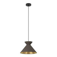 HÄNGELEUCHTE 38/110 cm  - Messingfarben/Schwarz, Design, Textil/Metall (38/110cm) - Eglo