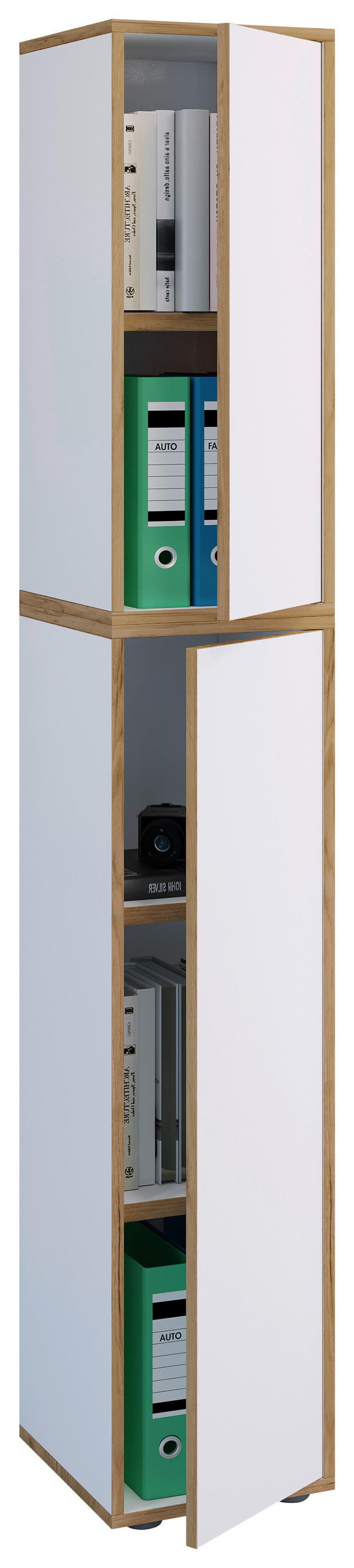 AKTENSCHRANK 30/183/33 cm  - Honigeiche/Weiss, Design, Holzwerkstoff (30/183/33cm) - MID.YOU