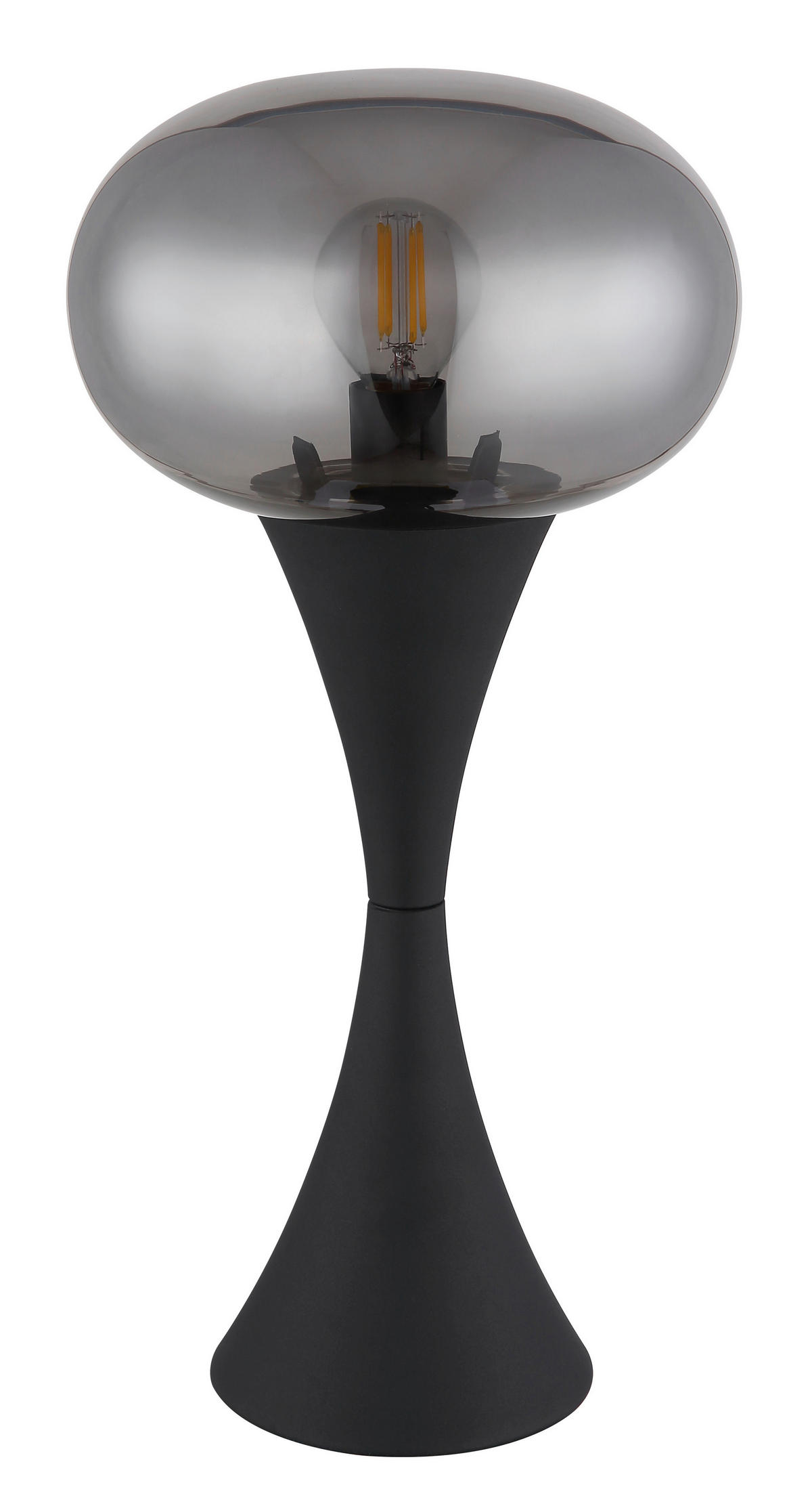 TISCHLEUCHTE 18/36,9 cm   - Schwarz/Grau, Design, Glas/Kunststoff (18/36,9cm) - Globo
