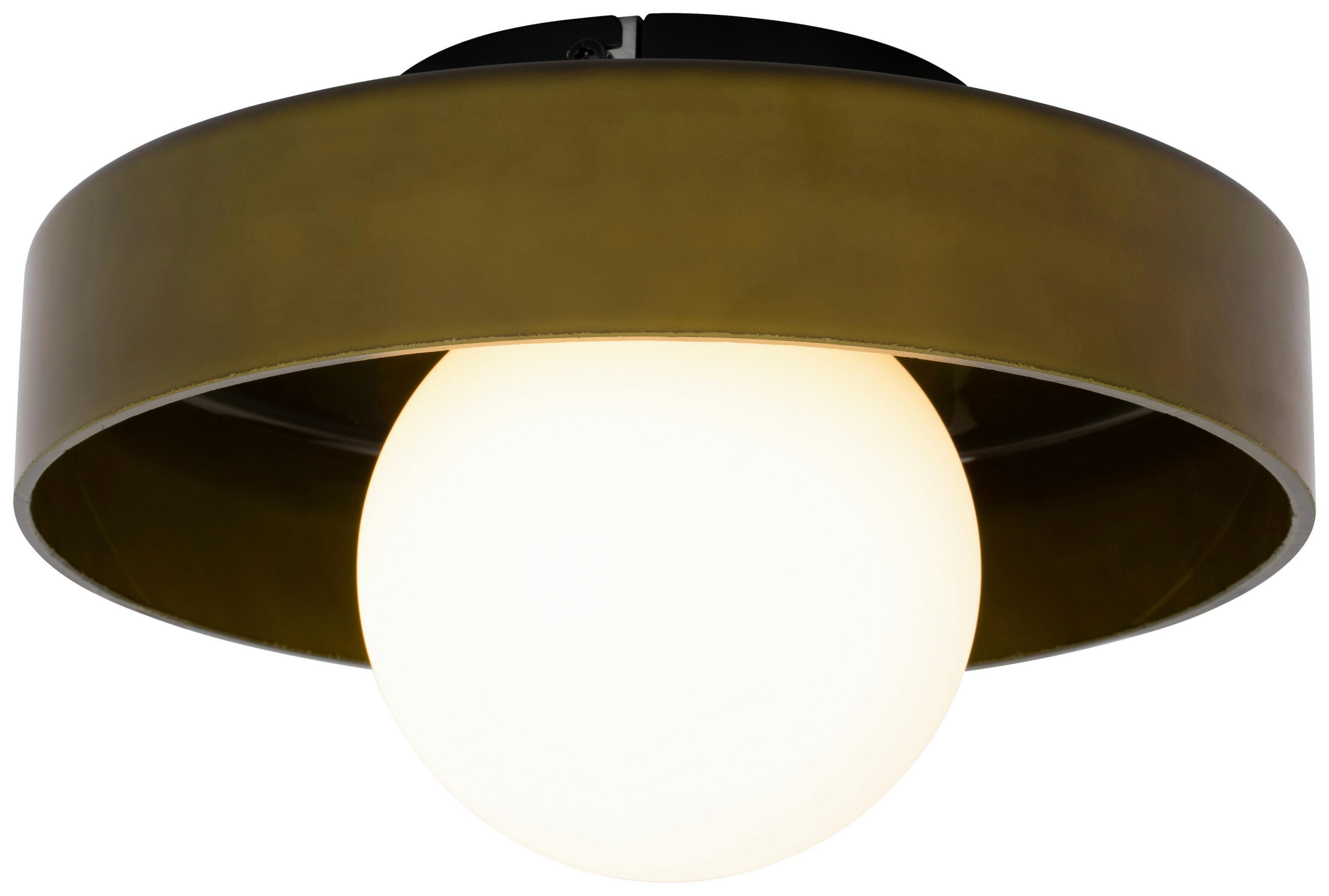 DECKENLEUCHTE 25/13 cm   - Grün, Design, Glas/Metall (25/13cm) - Collet's Monde