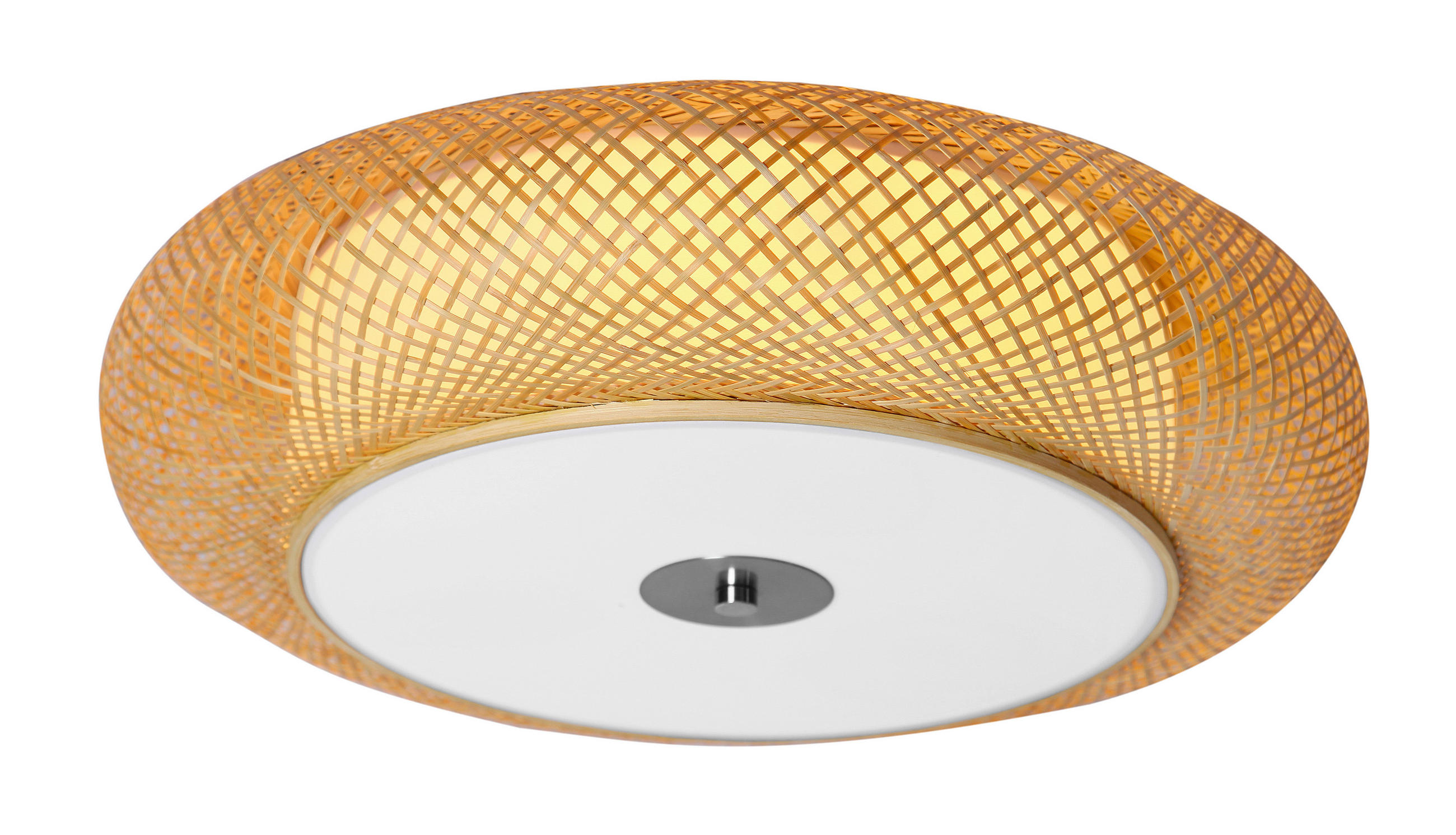 DECKENLEUCHTE  50/12 cm    - Weiss/Naturfarben, Trend, Holz/Kunststoff (50/12cm) - Marama