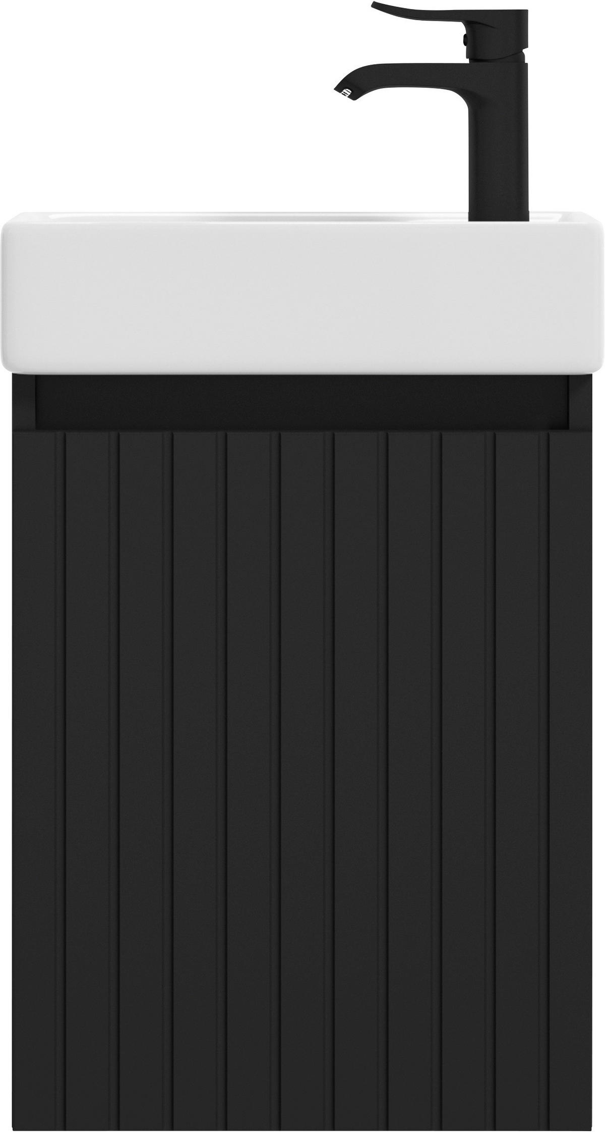 WASCHTISCHKOMBI 40 cm  - Schwarz/Weiß, Basics, Keramik/Holzwerkstoff (40cm)