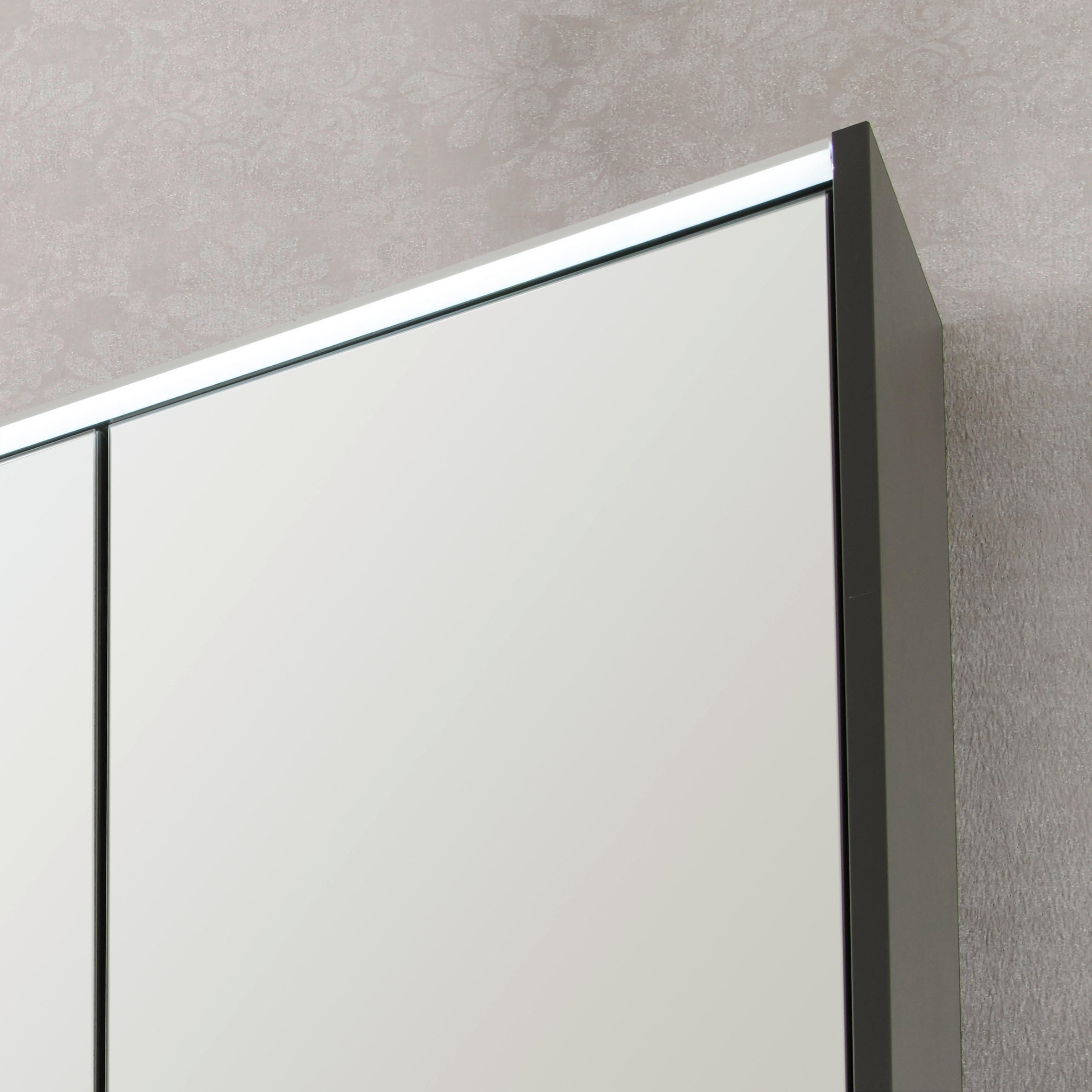 SPIEGELSCHRANK 80/68,3/16 cm  - Anthrazit/Alufarben, MODERN, Glas/Holzwerkstoff (80/68,3/16cm) - Voleo