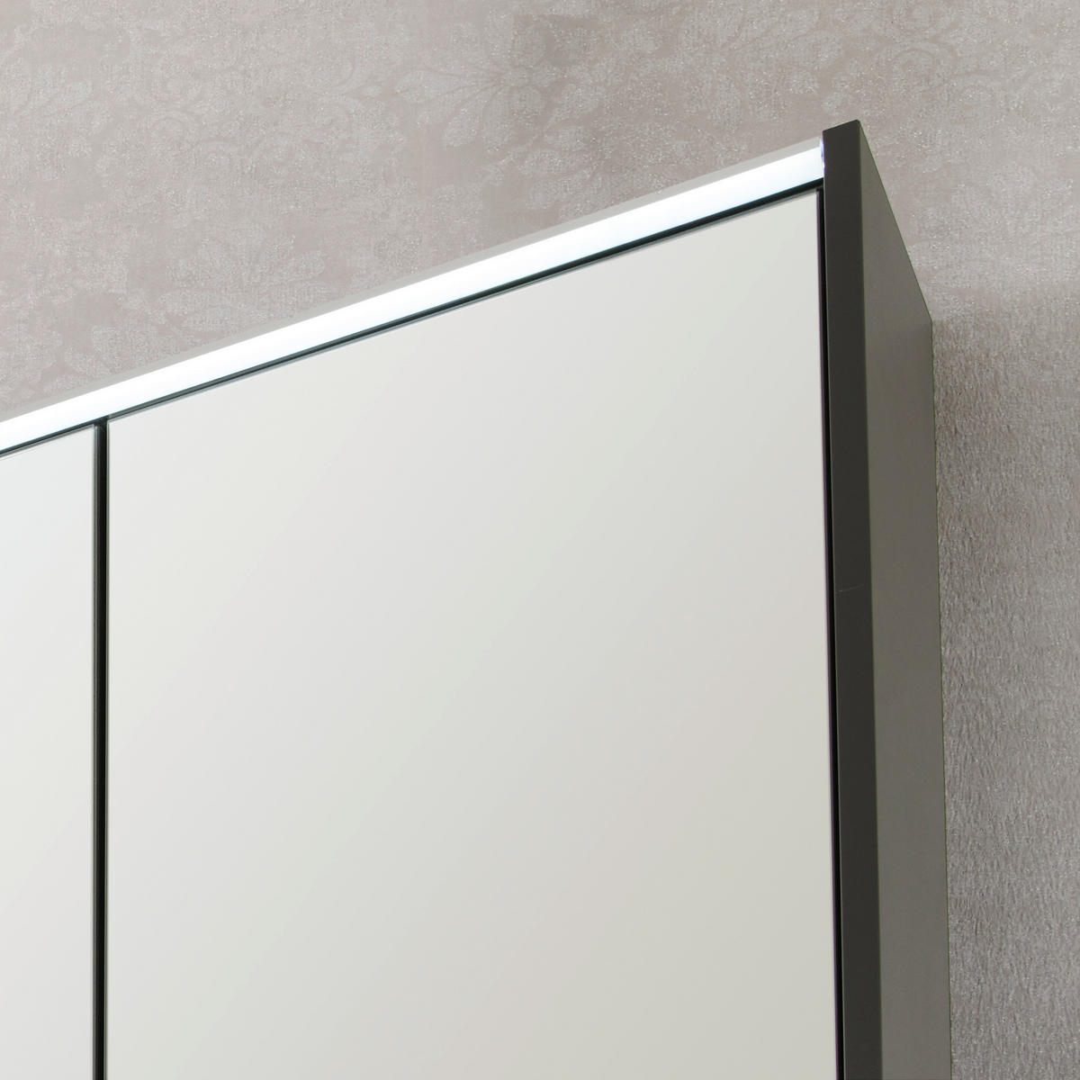 SPIEGELSCHRANK 80/68,3/16 cm  - Anthrazit/Alufarben, MODERN, Glas/Holzwerkstoff (80/68,3/16cm) - Voleo