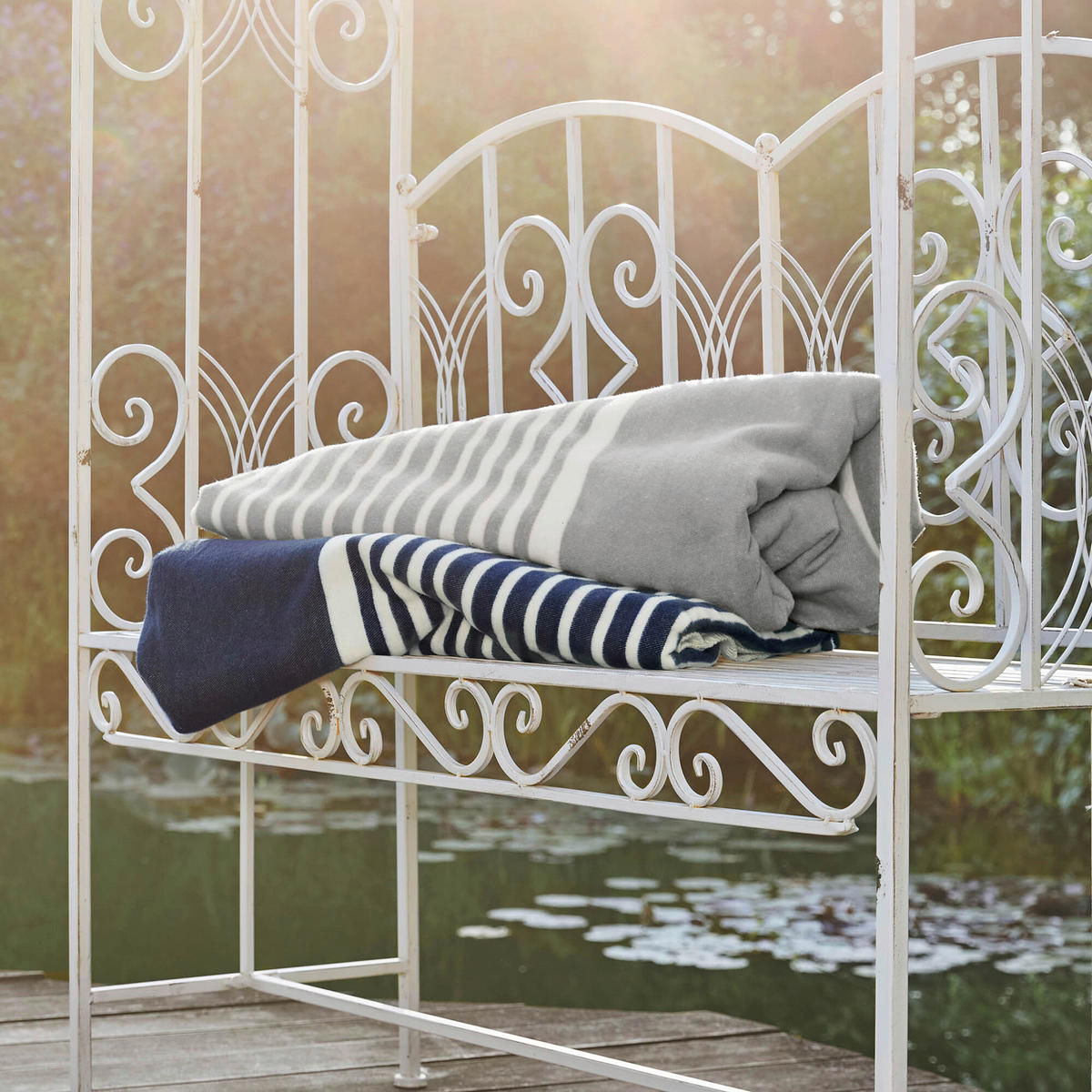 PLAID 150/200 cm  - Blau/Weiß, Design, Textil (150/200cm) - Bio:Vio