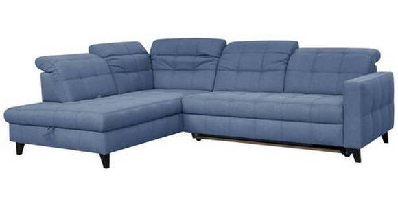 ECKSOFA in Webstoff Blau 216/297 cm - Blau/Schwarz, Design, Holz/Textil (216/297cm) - Xora
