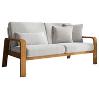 2,5-SITZER in Mikrofaser Hellgrau  - Eichefarben/Hellgrau, Konventionell, Holz/Textil (170/91/93cm) - Livetastic