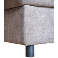 ECKSOFA Braun Flachgewebe - Schwarz/Braun, KONVENTIONELL, Textil/Metall (252/162cm) - Carryhome