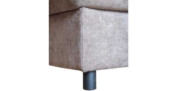 ECKSOFA Braun Flachgewebe - Schwarz/Braun, KONVENTIONELL, Textil/Metall (252/162cm) - Carryhome