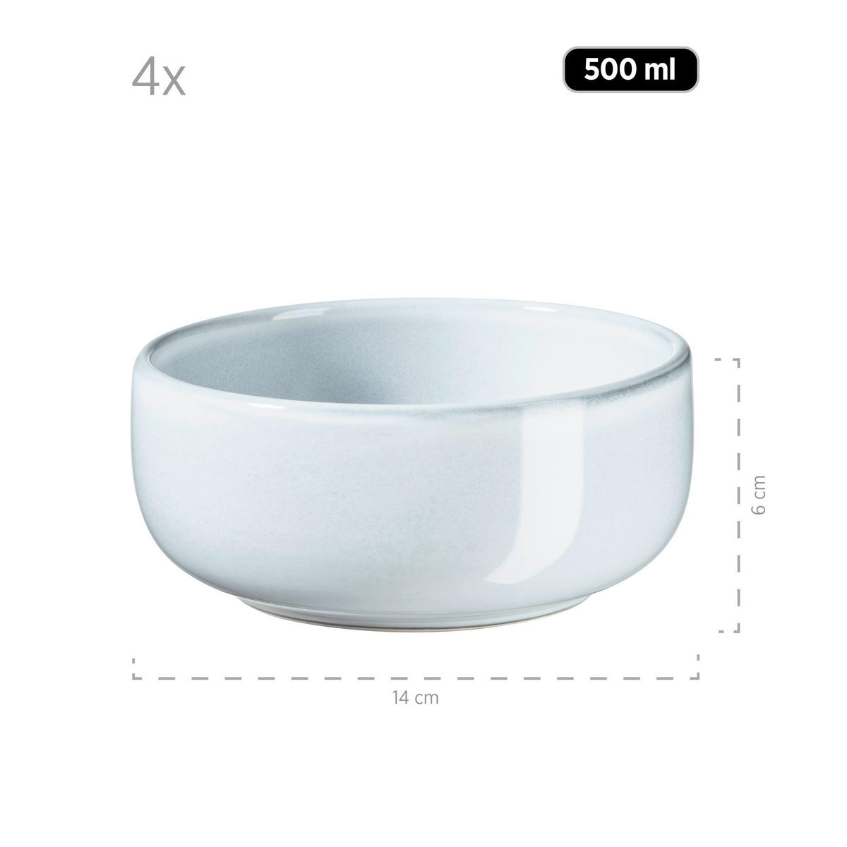FRÜHSTÜCKSSERVICE 12-teilig  - Hellblau, Basics, Keramik - Mäser