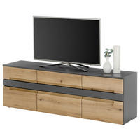 TV-ELEMENT antracit, barve hrasta  - črna/barve hrasta, Design, umetna masa/leseni material (160/52/38cm) - MID.YOU