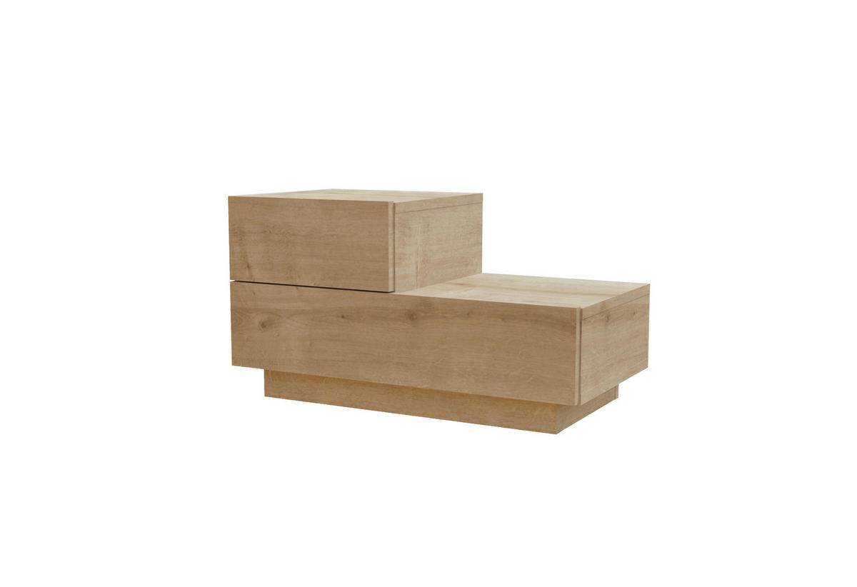 NACHTTISCH 70/39/30 cm  - Eichefarben, Design, Holzwerkstoff (70/39/30cm) - Livetastic