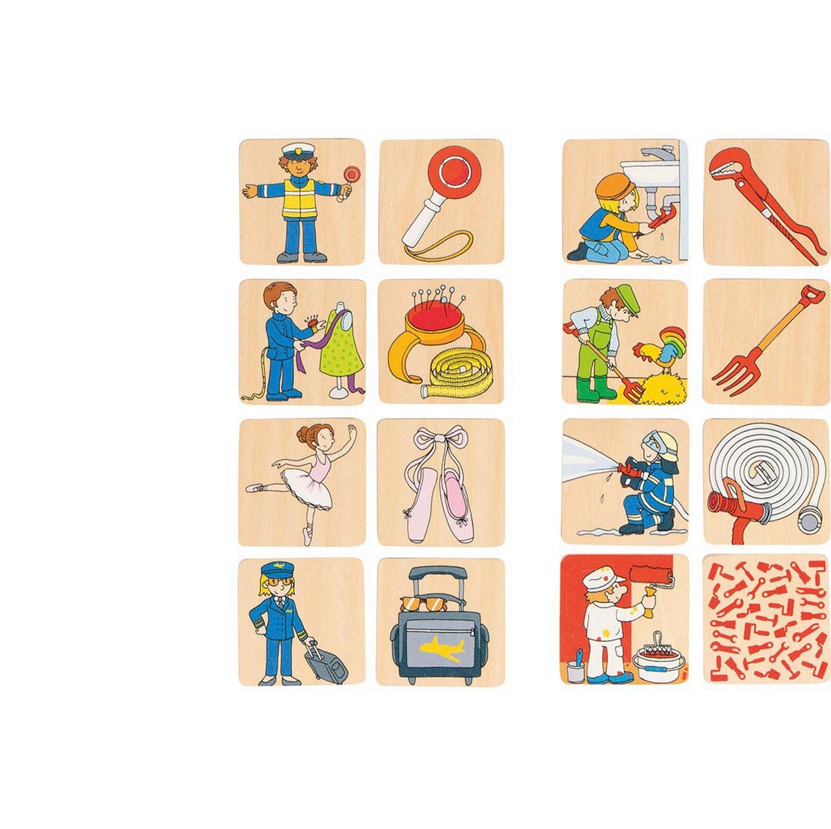 MEMORY   - prirodne boje, Basics, drvo (5/0,5/5cm) - Goki