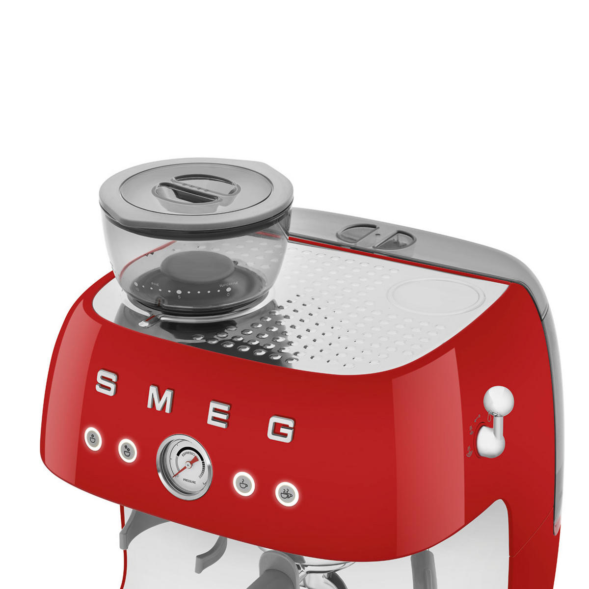 ESPRESSOMASCHINE  - Rot, Basics, Kunststoff/Metall (33,4/44,3/43cm) - SMEG