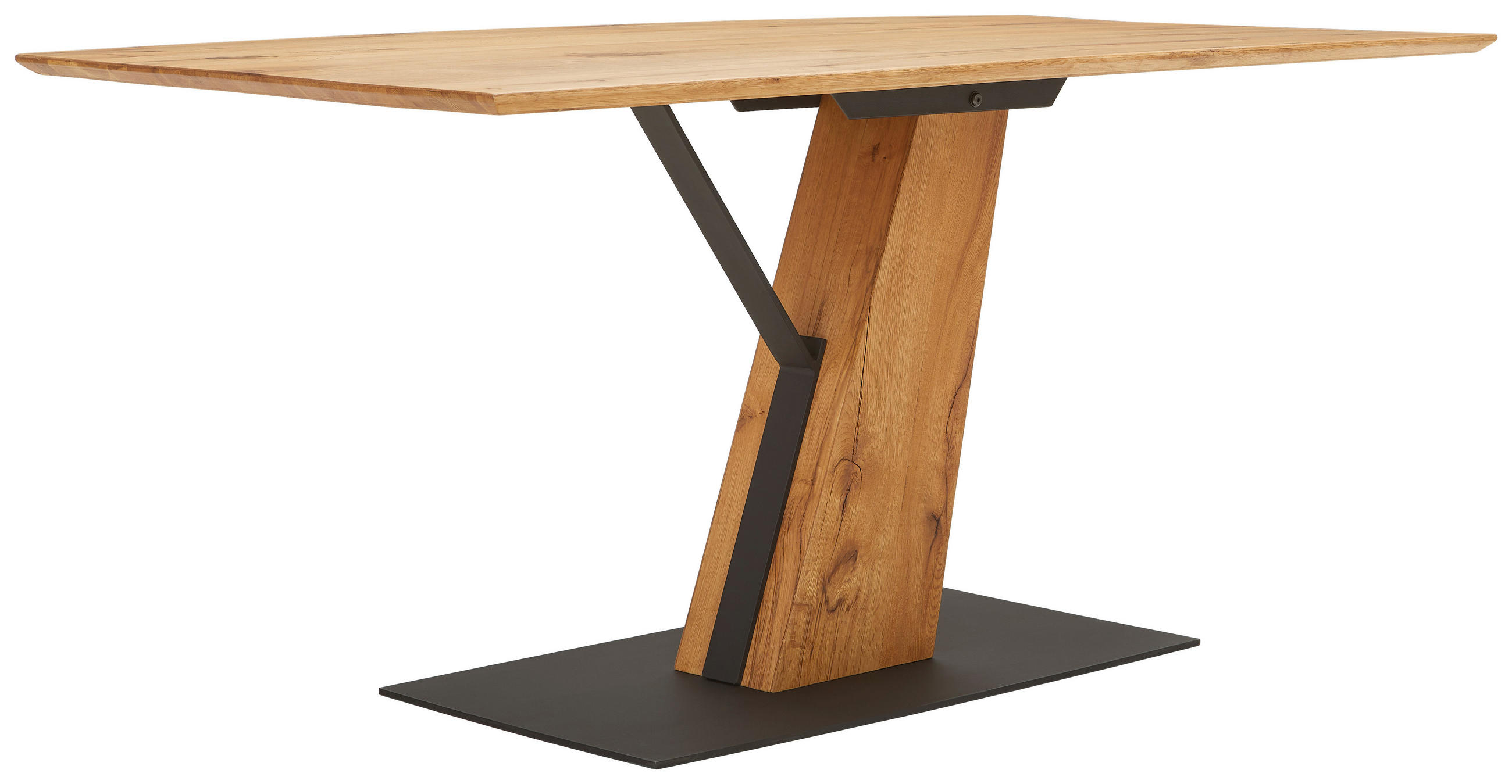 MASĂ din lemn, metal, material pe bază de lemn 160/90/76 cm   - culoare natur/negru, Modern, lemn/metal (160/90/76cm) - MID.YOU