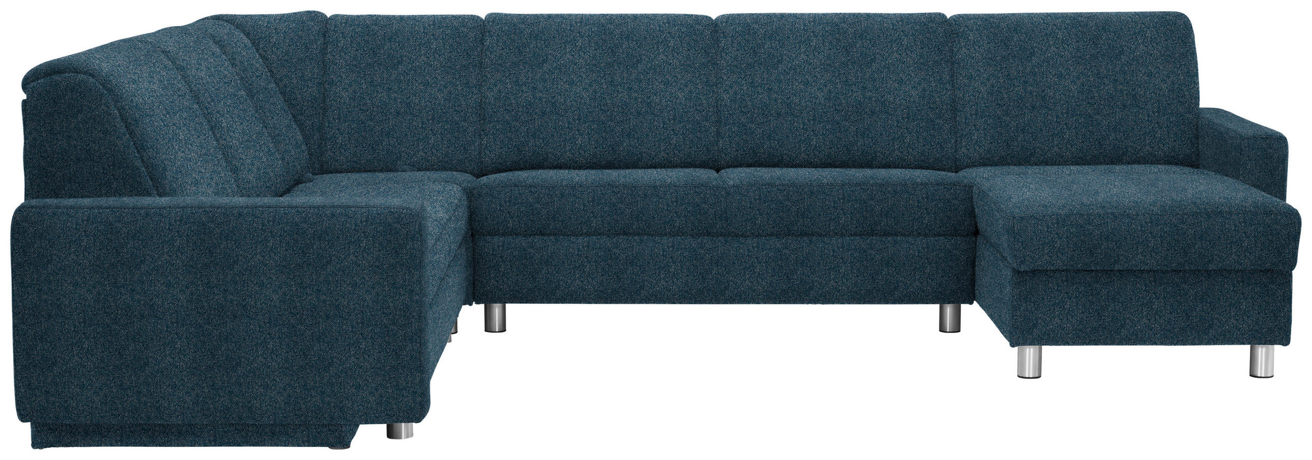 WOHNLANDSCHAFT  in Chenille Blau  - Blau/Alufarben, KONVENTIONELL, Kunststoff/Textil (236/322/158cm) - Sedda