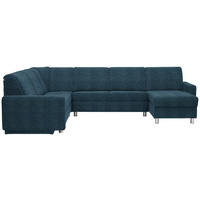 WOHNLANDSCHAFT  in Chenille Blau  - Blau/Alufarben, KONVENTIONELL, Kunststoff/Textil (236/322/158cm) - Sedda