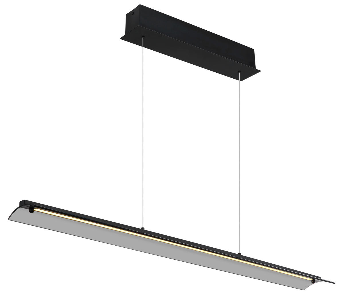 LED-HÄNGELEUCHTE 100/12/150 cm    - Schwarz/Grau, Design, Glas/Metall (100/12/150cm) - Globo