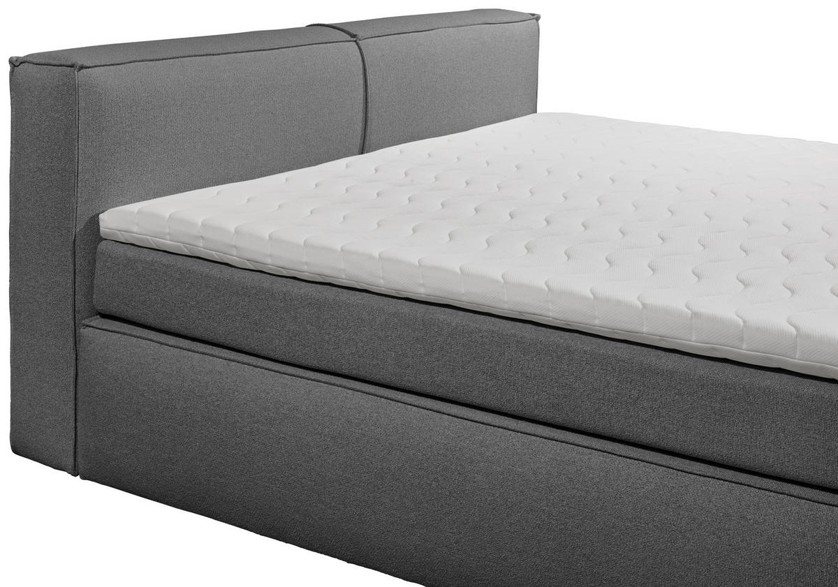 BOXSPRINGBETT 240/200 cm  in Dunkelgrau  - Dunkelgrau/Schwarz, LIFESTYLE, Kunststoff/Textil (240/200cm) - Boxxx