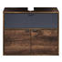 WASCHBECKENUNTERSCHRANK Eichefarben, Grau - Eichefarben/Grau, MODERN, Holzwerkstoff/Metall (70/55/33cm) - Xora