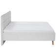 POLSTERBETT PAULO Lattenrost, Bettkasten 160/200 cm  in Hellgrau  - Eichefarben/Birkefarben, Design, Holz/Textil (160/200cm) - Xora