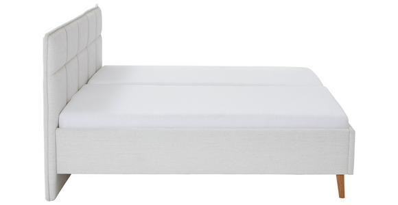 POLSTERBETT PAULO Lattenrost, Bettkasten 160/200 cm  in Hellgrau  - Eichefarben/Birkefarben, Design, Holz/Textil (160/200cm) - Xora