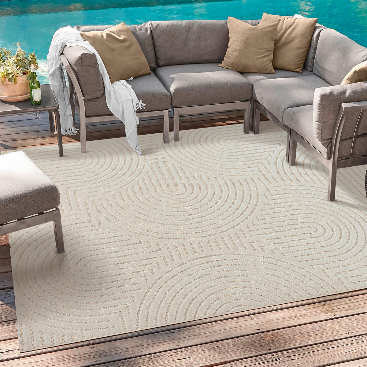 OUTDOORTEPPICH 200/290 cm Berlin Creme  - Creme, Basics, Kunststoff/Textil (200/290cm) - Novel