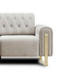 2-SITZER-SOFA Velours Beige  - Beige/Goldfarben, KONVENTIONELL, Textil/Metall (194/90/97cm) - Carryhome