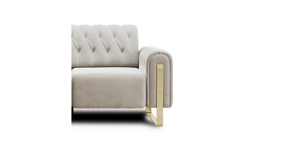2-SITZER-SOFA Velours Beige  - Beige/Goldfarben, KONVENTIONELL, Textil/Metall (194/90/97cm) - Carryhome
