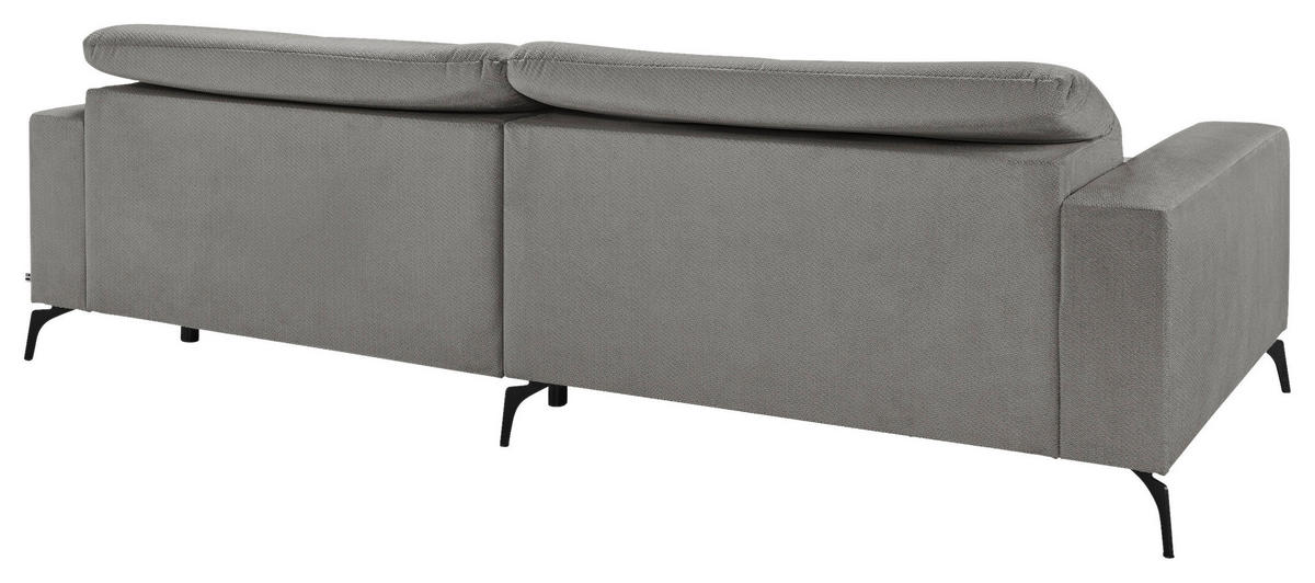 ECKSOFA Grau Webstoff  - Schwarz/Grau, KONVENTIONELL, Textil/Metall (180/285cm) - SetOne by Musterring