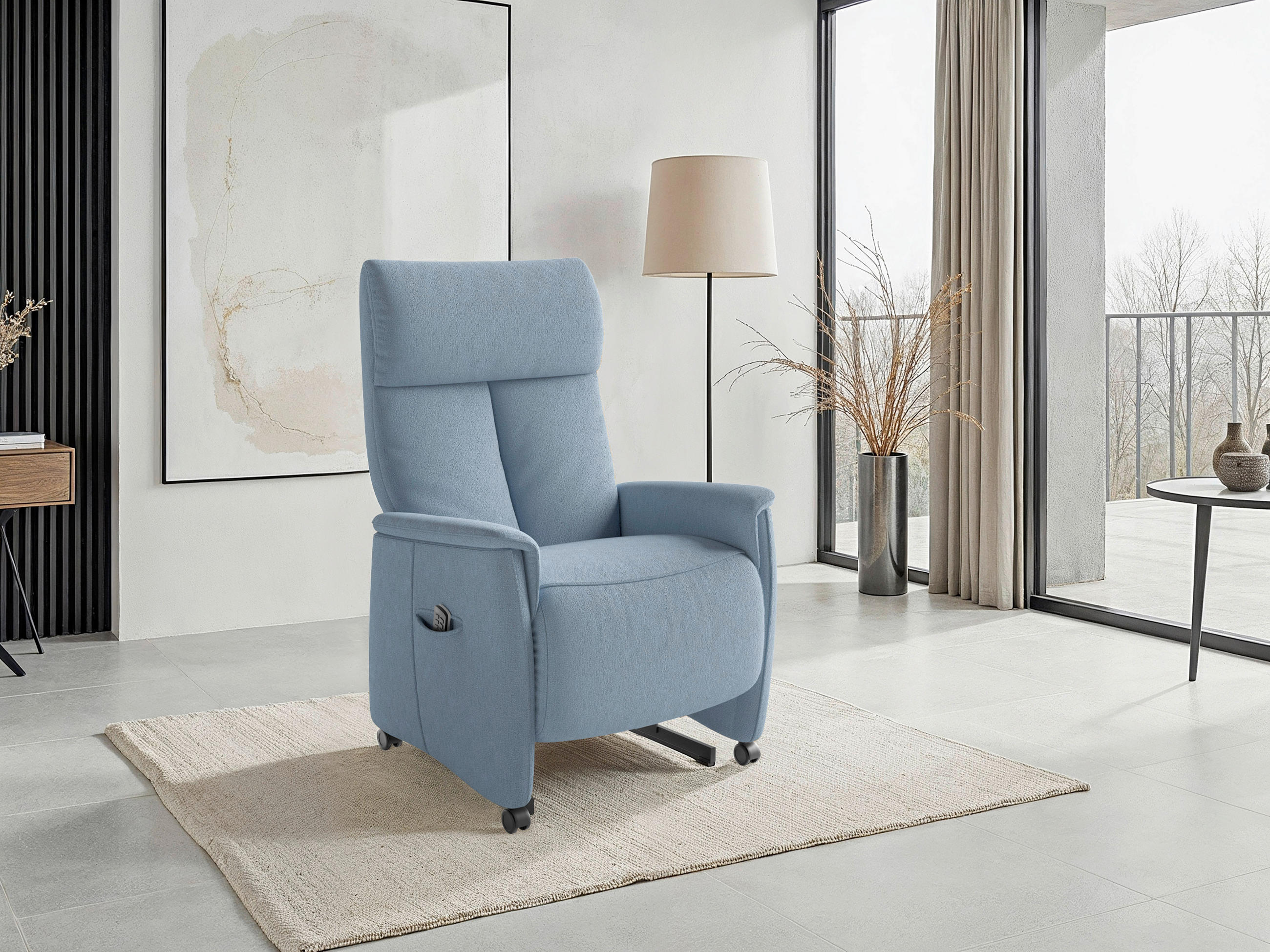 Sit & More RELAXAČNÍ KŘESLO, textil, světle modrá