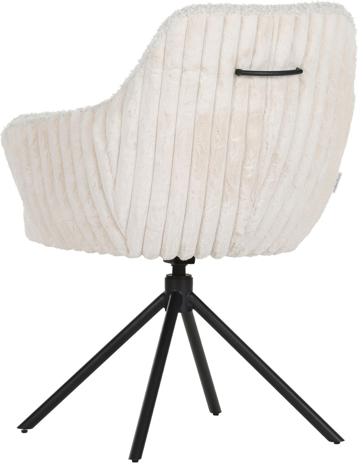 ARMLEHNSTUHL  in Eisen Plüsch, Teddystoff  - Beige/Schwarz, LIFESTYLE, Textil/Metall (65/68/90cm) - home24