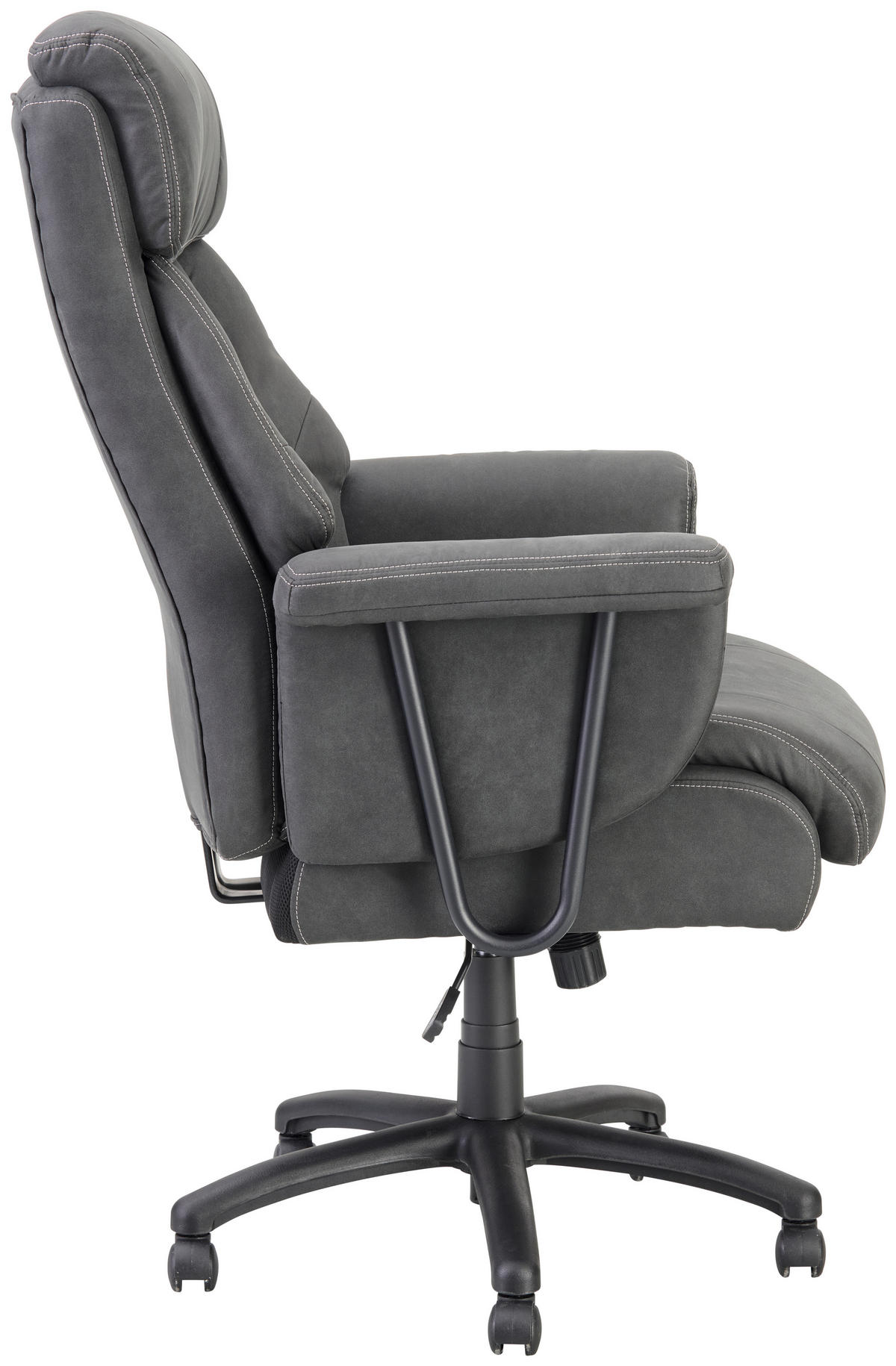 CHEFSESSEL Velours Schwarz  - Schwarz, MODERN, Kunststoff/Textil (84/120-128/85cm) - MID.YOU