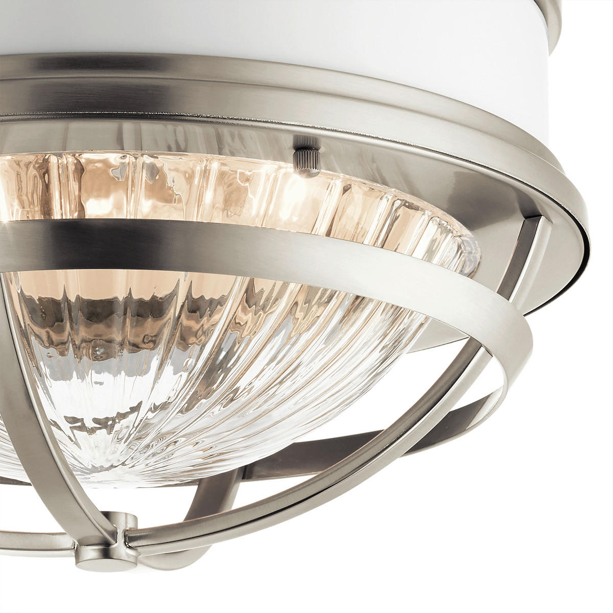 DECKENLEUCHTE  30.5/19.9 cm    - Weiss/Nickelfarben, Konventionell, Glas/Metall (30.5/19.9cm) - Elstead Lighting