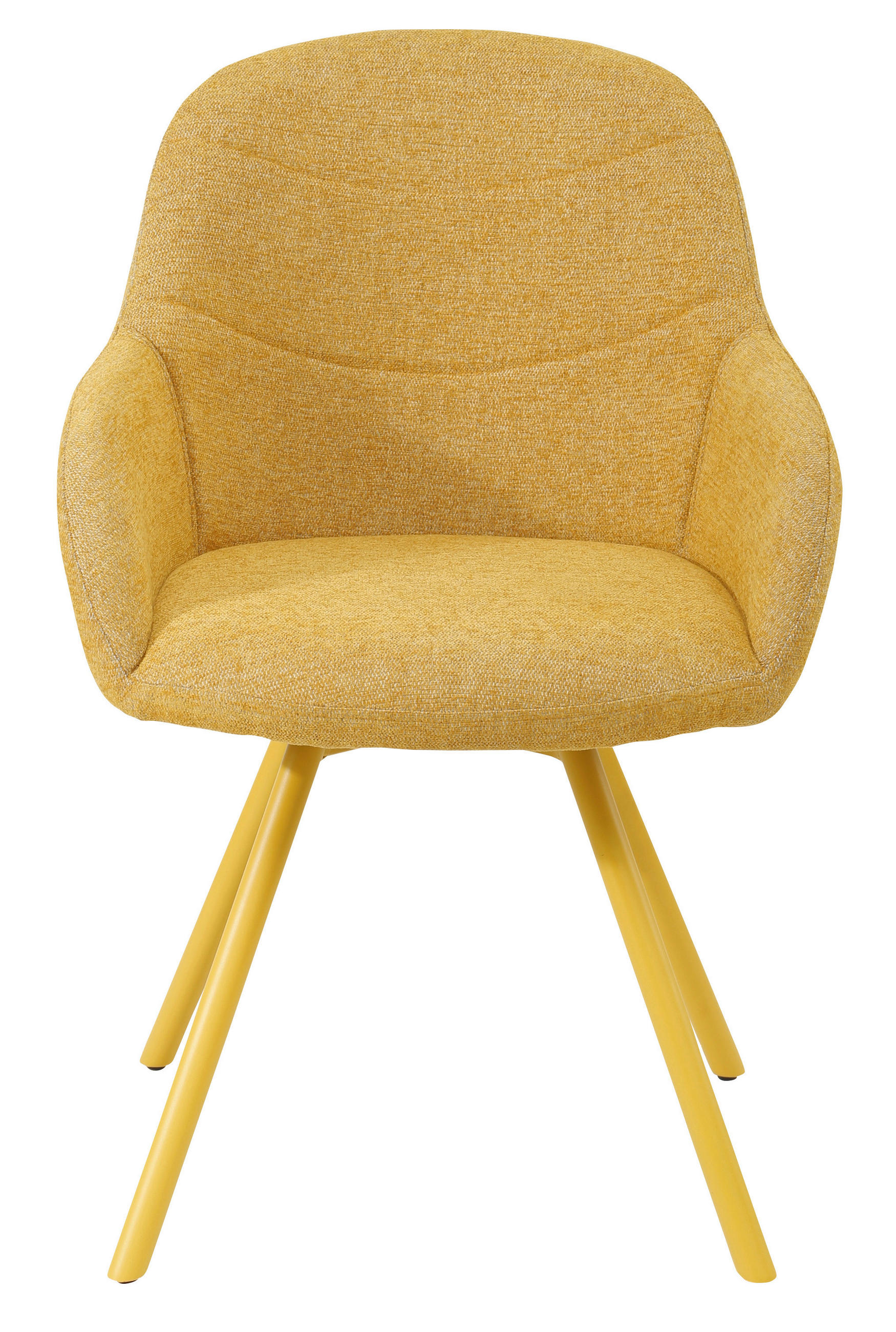 STOL, kovina, tekstil rumena  - rumena, Design, kovina/tekstil (57/84,5/61cm) - Carryhome
