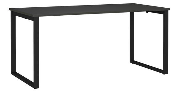 SCHREIBTISCH 160/80/75 cm, Graphitfarben, Schwarz, in verschiedenen Holz-Dekoren erhältlich, justierbare Füße  - Graphitfarben/Schwarz, MODERN, Holzwerkstoff/Metall (160/80/75cm) - Novel