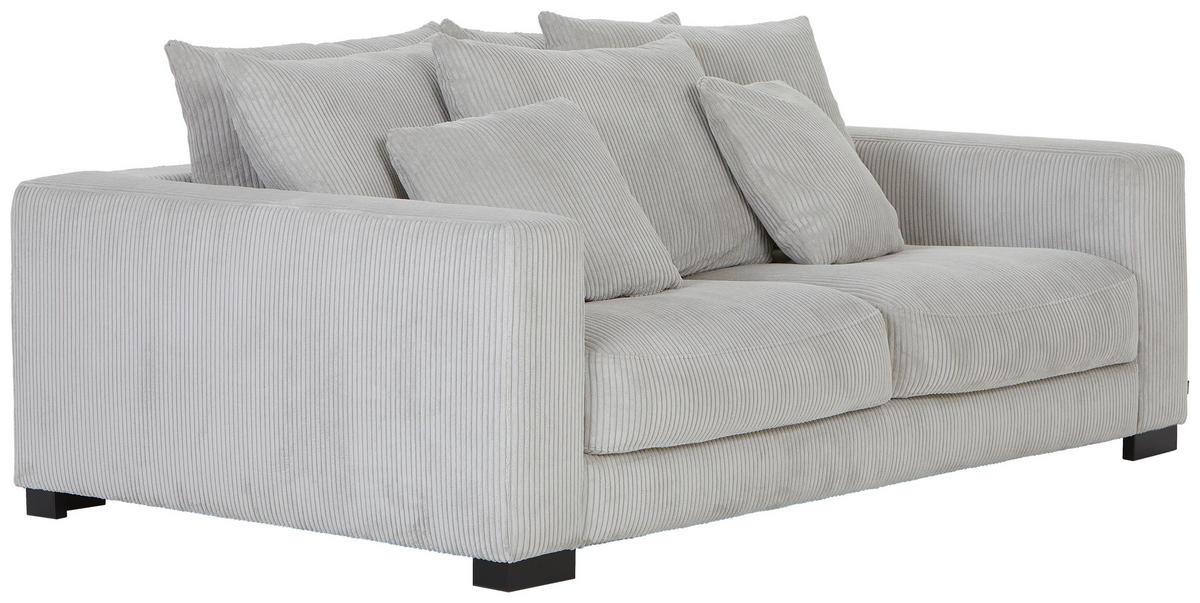 2,5-SITS SOFFA i manchester greige  - greige/svart, Klassisk, trä/textil (203/83/126cm) - MID.YOU