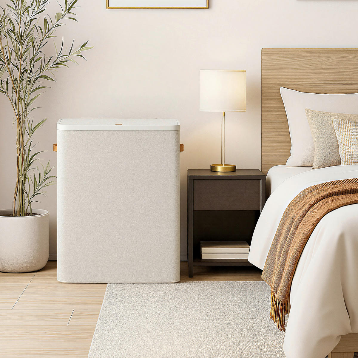 WÄSCHEKORB - Beige, Trend, Holzwerkstoff/Kunststoff (64/75/40cm) - Boxxx