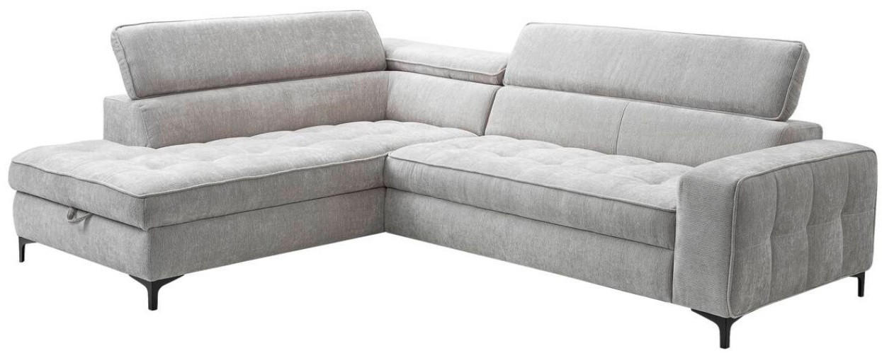 SOFFA i chenille ljusgrå  - ljusgrå/svart, Design, metall/textil (203/70-90/251cm) - Carryhome